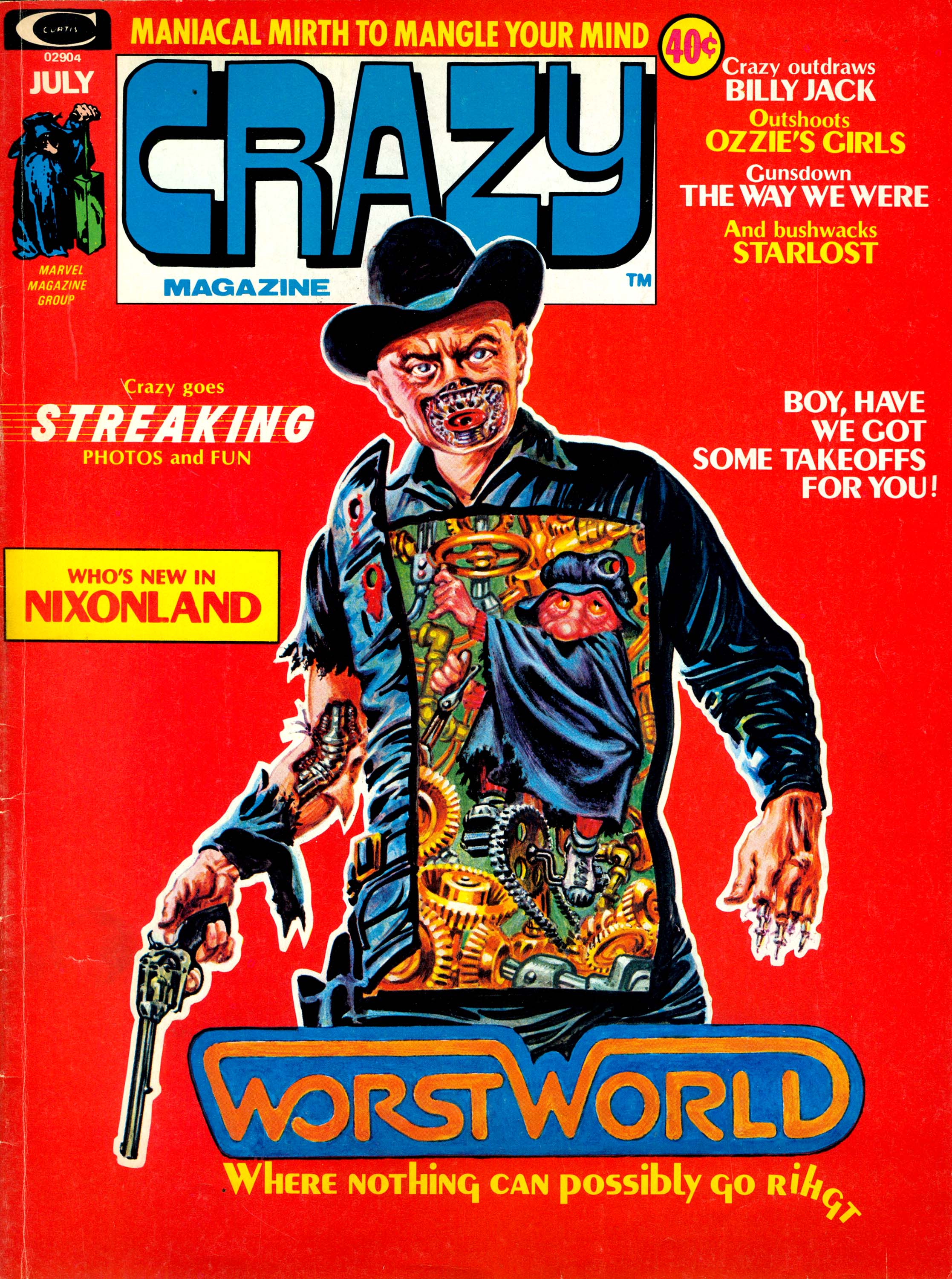 Crazy #5, cover, art by Kelly Freas