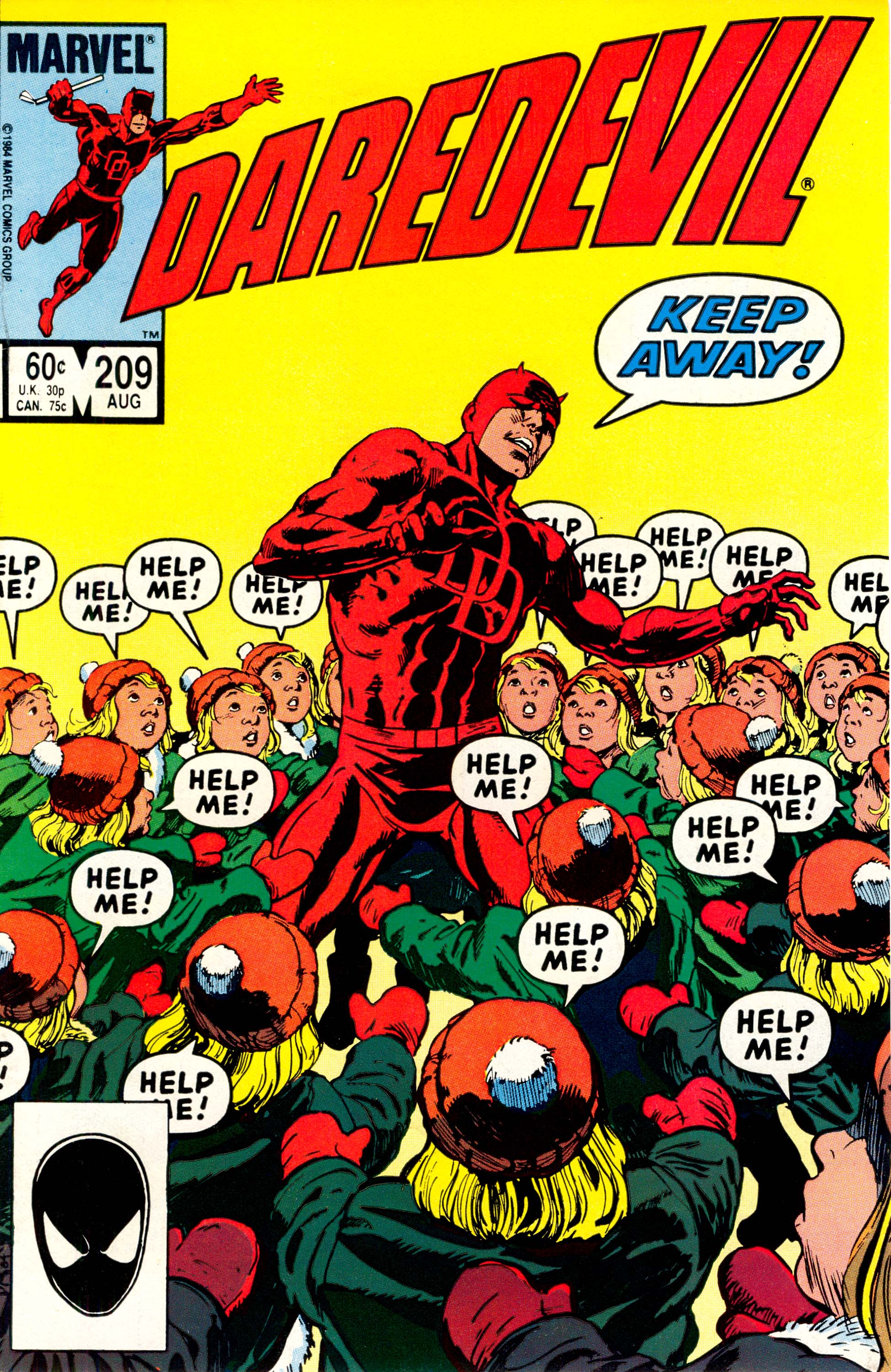 Daredevil #209, cover, art by David Mazzuchelli