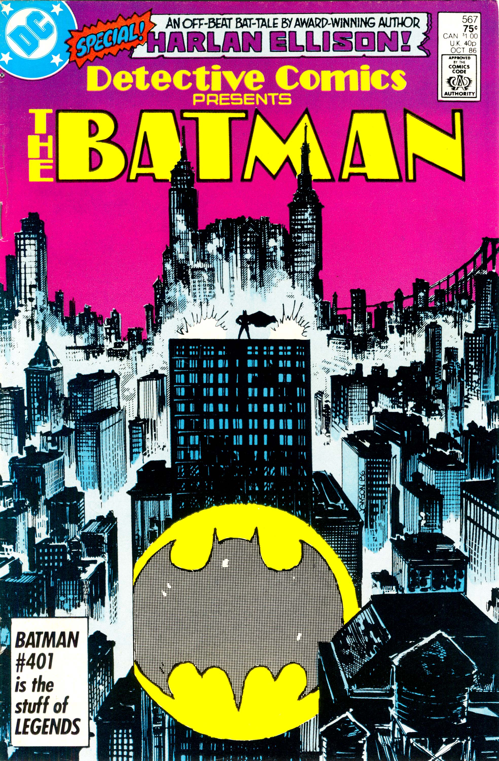 Detective Comics #567, cover, art by Klaus Janson