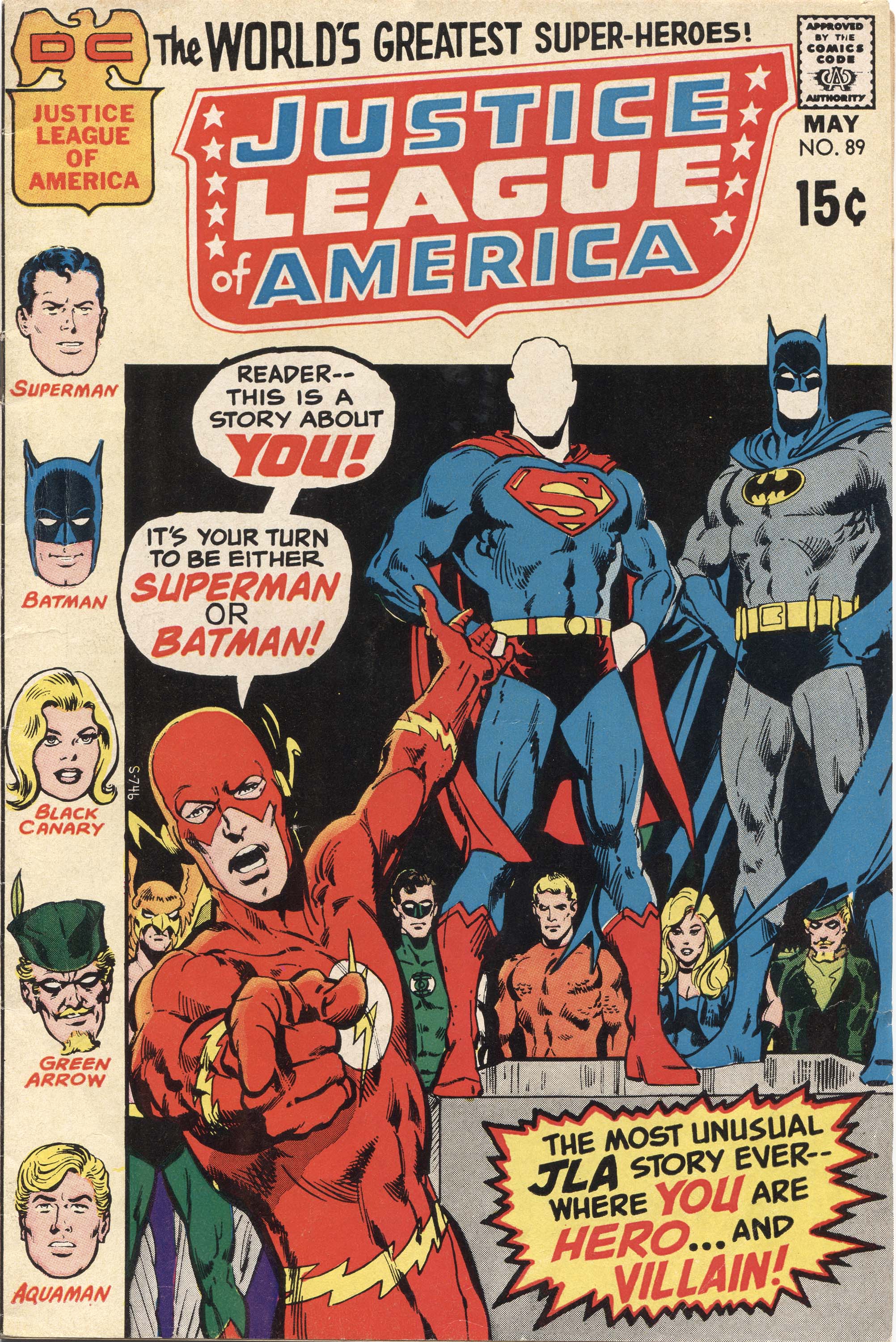 Justice League of America #89, cover, art by Neal Adams