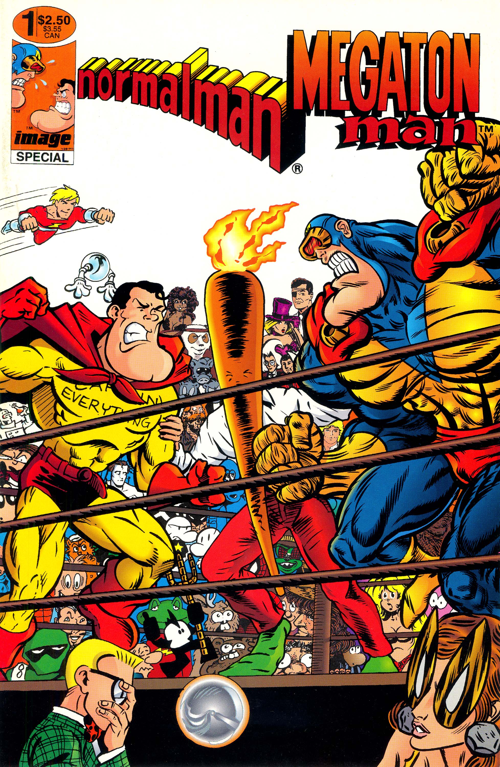 normalman/Megaton Man Special #1, cover, art by Jim Valentino and Don Simpson