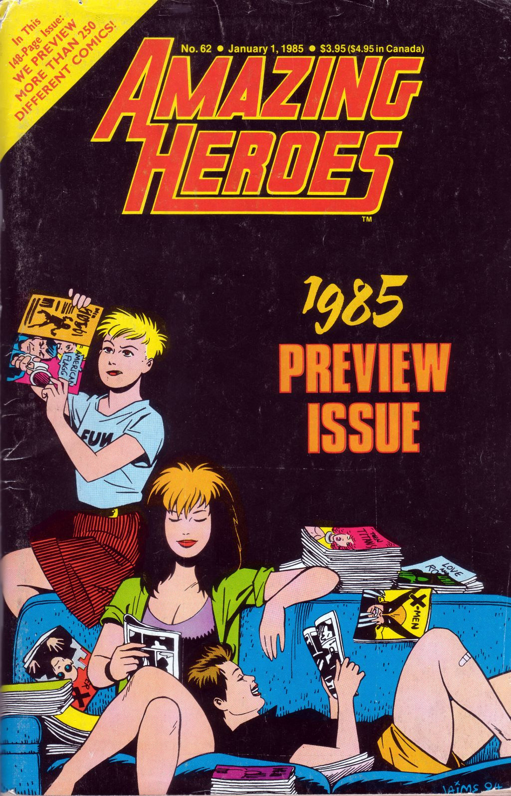Amazing Heroes #62, cover, art by Jaime Hernandez