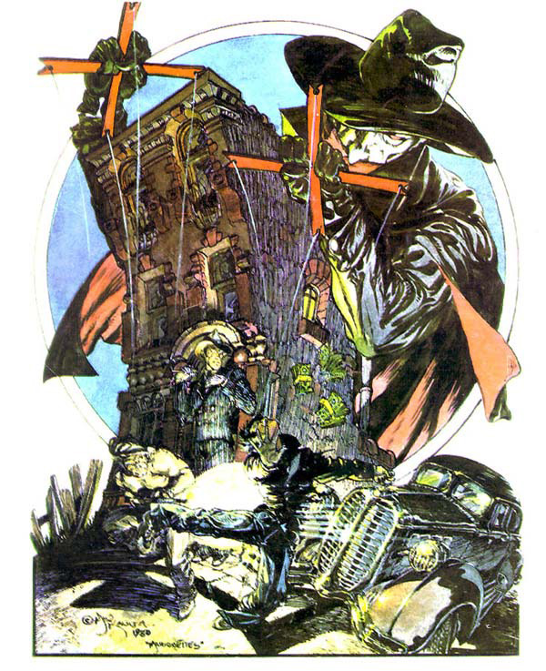 The Shadow, "Dragon Shadows," unpublished art by Michael J. Kaluta