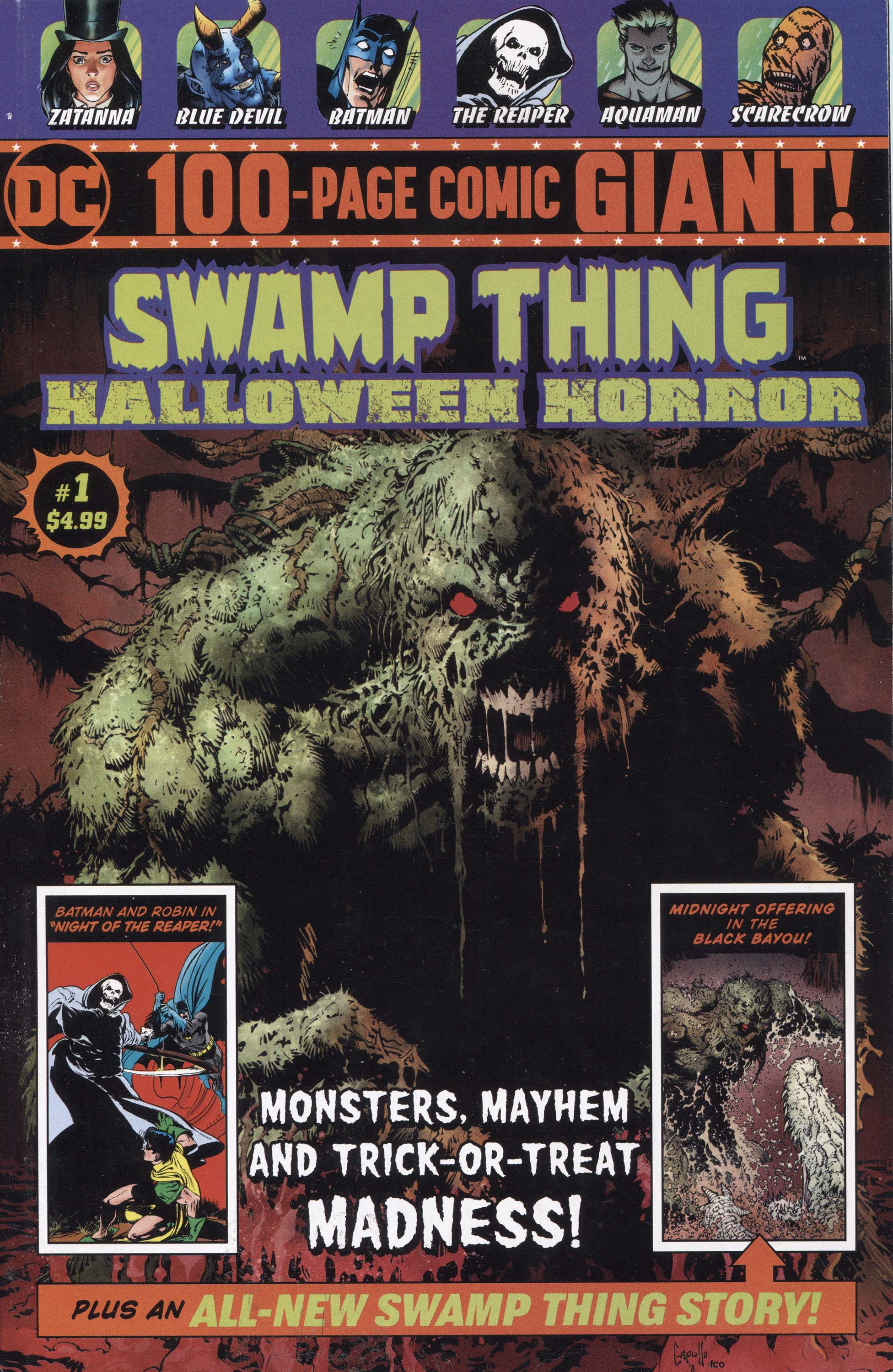 Swamp Thing Halloween Horror #1, cover, art by Greg Capullo