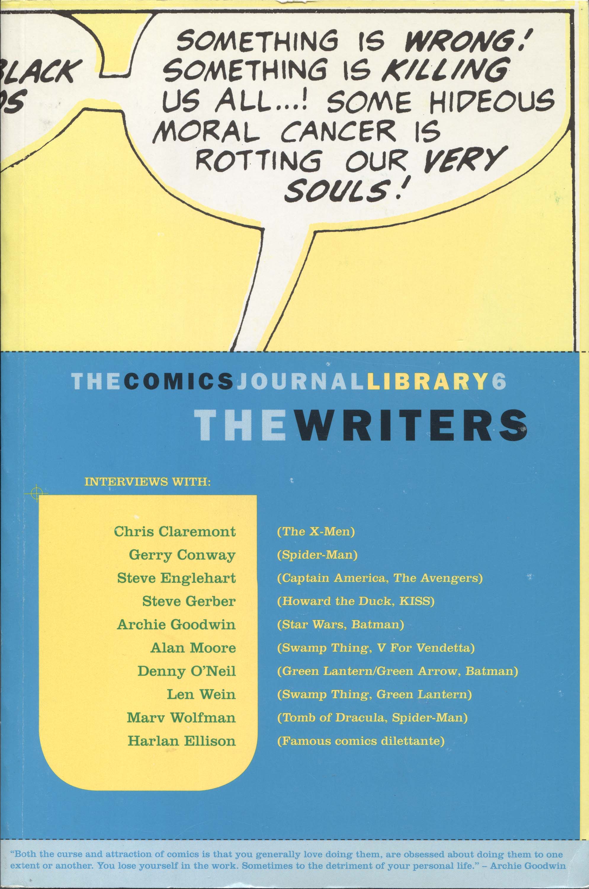 The Comics Journal Library 6: The Writers, cover