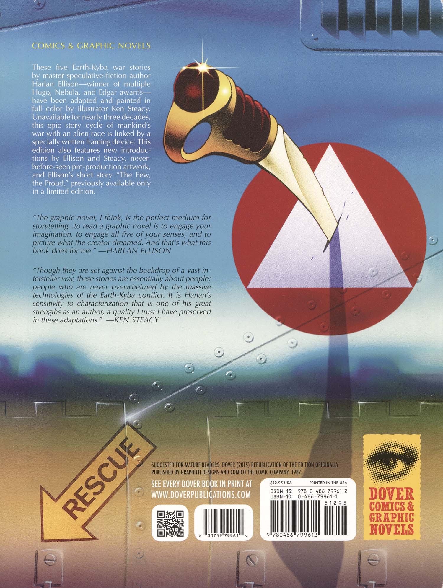Night And The Enemy (Dover, 2015), back cover, art by Ken Steacy