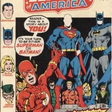 Justice League of America #89, cover, art by Neal Adams