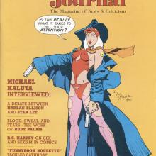 The Comics Journal #103, cover, art by Michael J. Kaluta